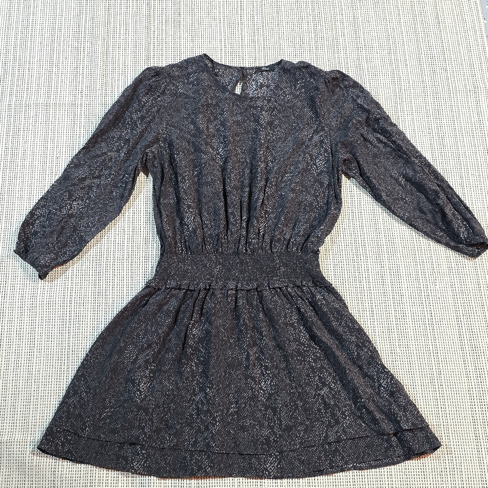 Rails Inez Mini Slate Python Mini Dress Size Larg… - image 2